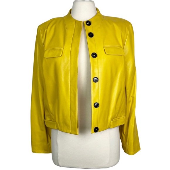Anne Klein Jackets & Coats Anne Klein Yellow Button Up Buttery Soft
